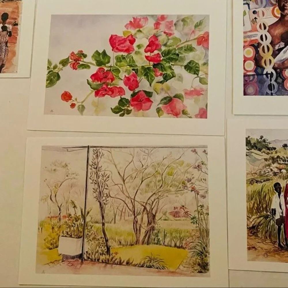 Watercolor by Dorothy B. Hayes 1994 Blank‎ Cards Set of 14 Floral People Farm